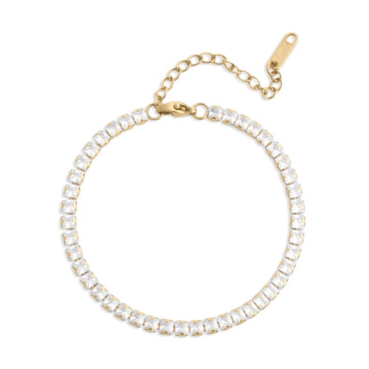 Smaragdgeslepen kubieke zirkonia-steen tennisarmband voor wholesale door WJW