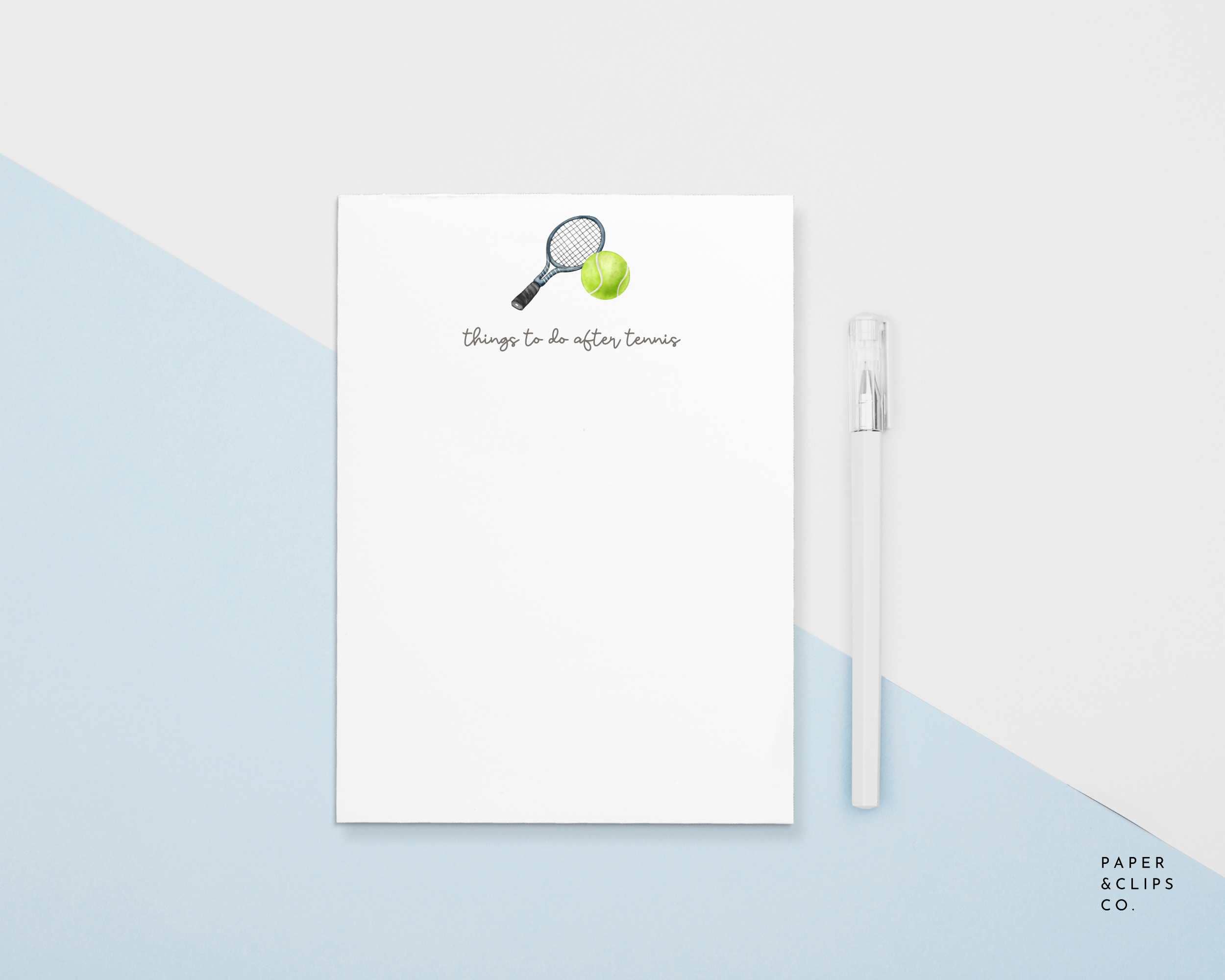 Paper and Clips Co. - Wholesale Notepad - TENNIS - Things To Do After Tennis Notepad | 4.25" x 5.5"