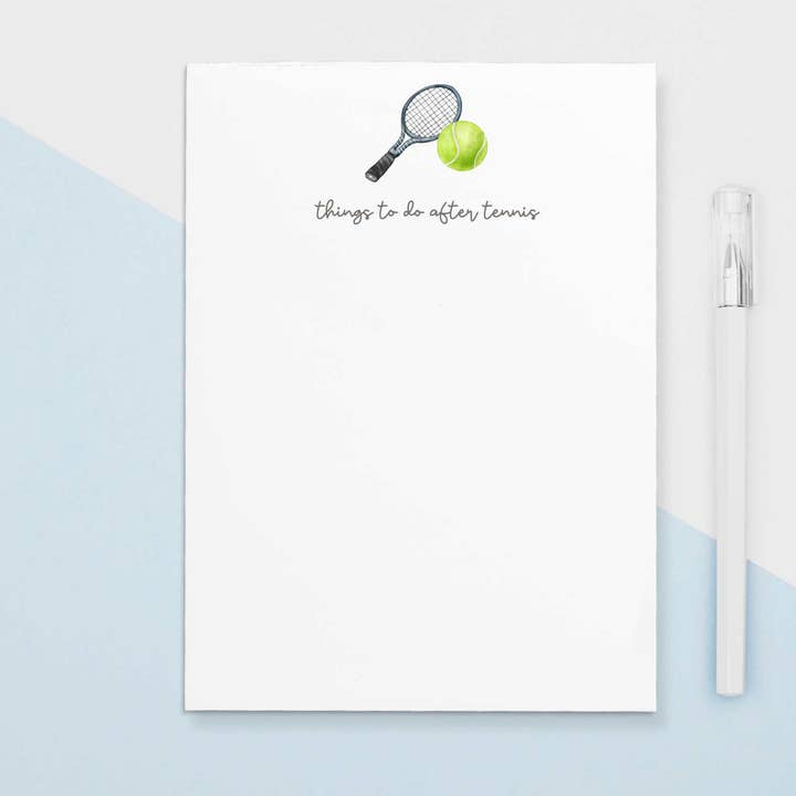 TENNIS - Choses à faire après le tennis Bloc-notes | 4,25" x 5,5" pour la vente par Paper and Clips Co.