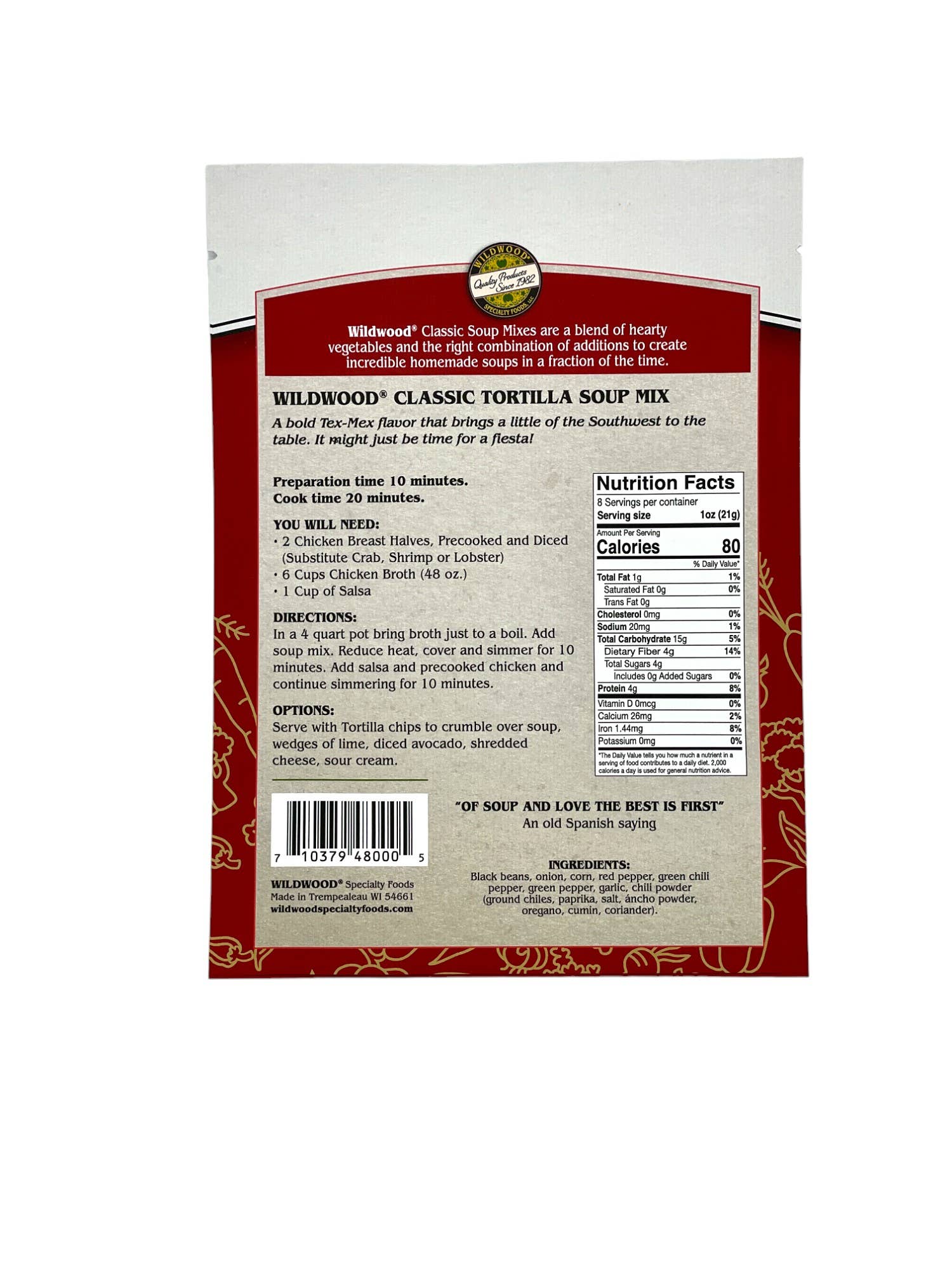 Wildwood Specialty Foods - Vente Soupes - Mélange classique pour soupe aux tortillas3