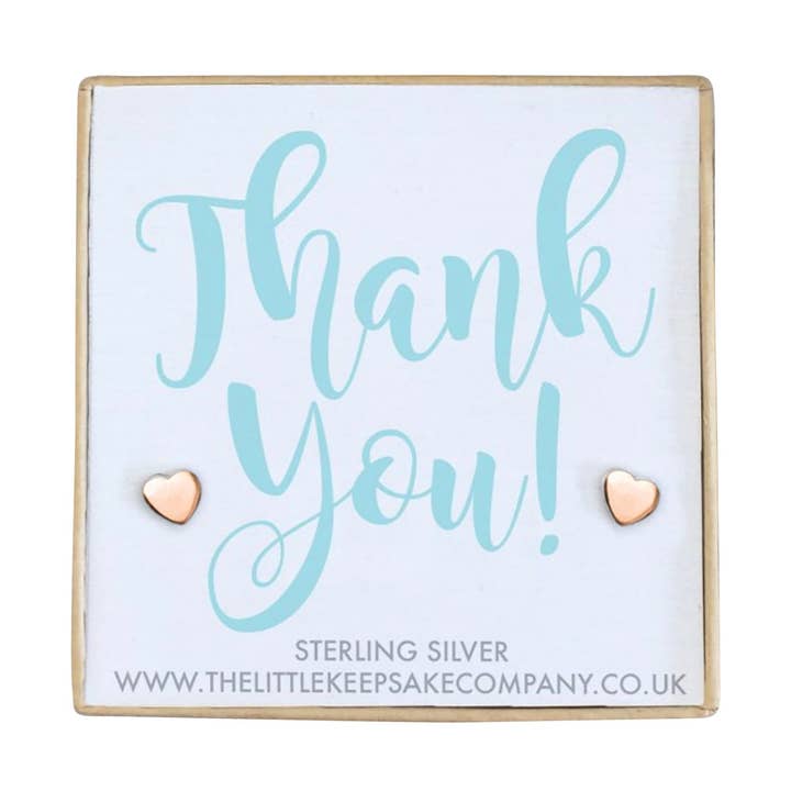 Roségouden oorbellen van Vermeil Quote - Bedankt! voor wholesale door The Little Keepsake Company