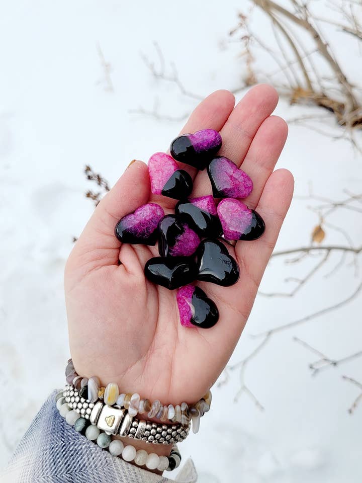 Pink Druzy Agate Hearts for wholesale by ZARDENIA