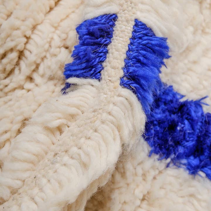BerberNest - Venta al por mayor Alfombra pequeña - Alfombra bereber marroquí blanca y azul, alfombra de felpa, alfombra grande para áreas3