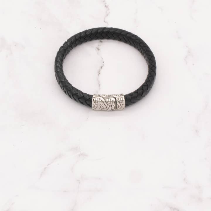 Arbor Trading Post - Wholesale Woven/Braided Bracelet - Leather Braided Bracelet with Magnetic Clasp (Choose from 3 Colors)1