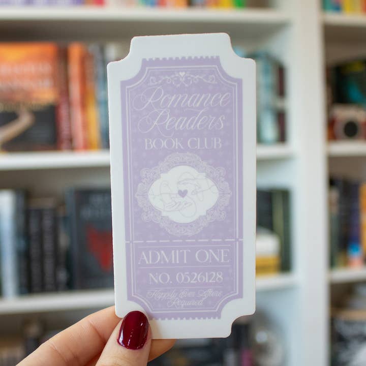 Romance Readers Club Ticket - Vinyl Sticker for wholesale by Little Inklings LTD