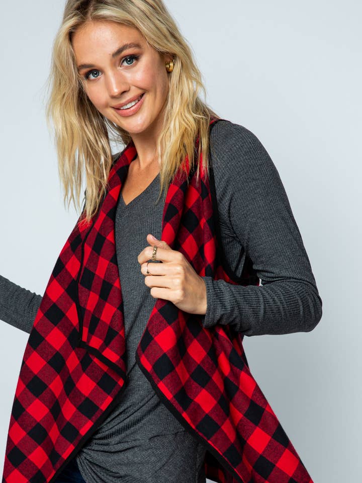 COLETE XADREZ DE MALHA CASUAL - T1723 TAMANHO NORMAL por atacado de Heyday