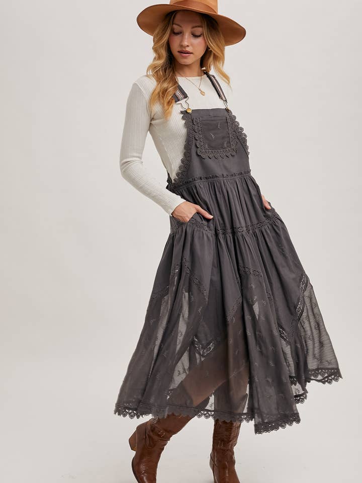 Bluivy - Wholesale Dress – Women's - LACE EMBROIDERED TULLE BIB MAXI DRESS1