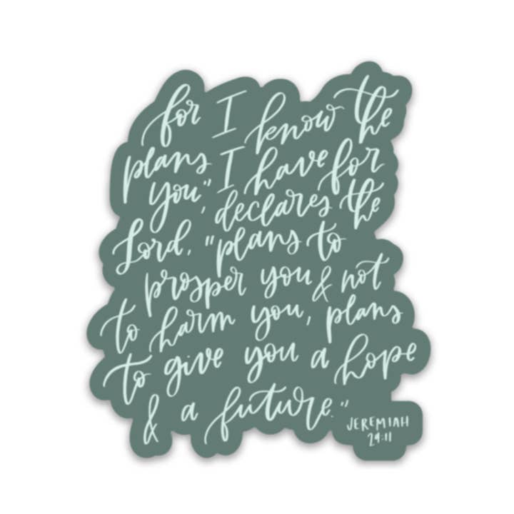 Sticker | Jeremiah 29:11 | Blue & White for wholesale by swaygirls