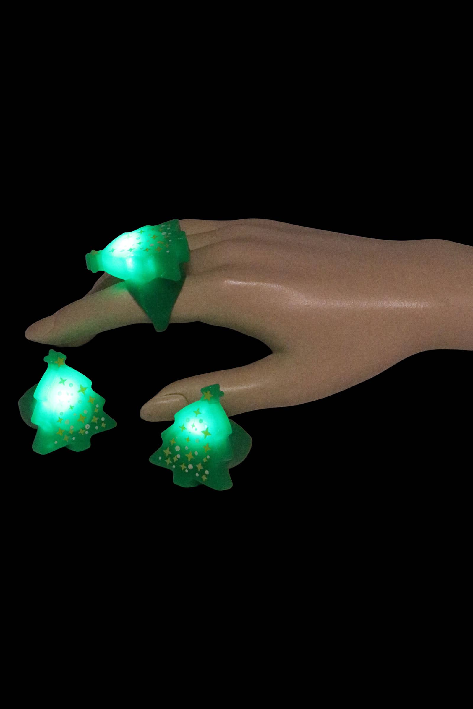 AS SHOWN Christmas Tree Jelly Led Light-up Ring - 24 Pcs for wholesale on Faire6