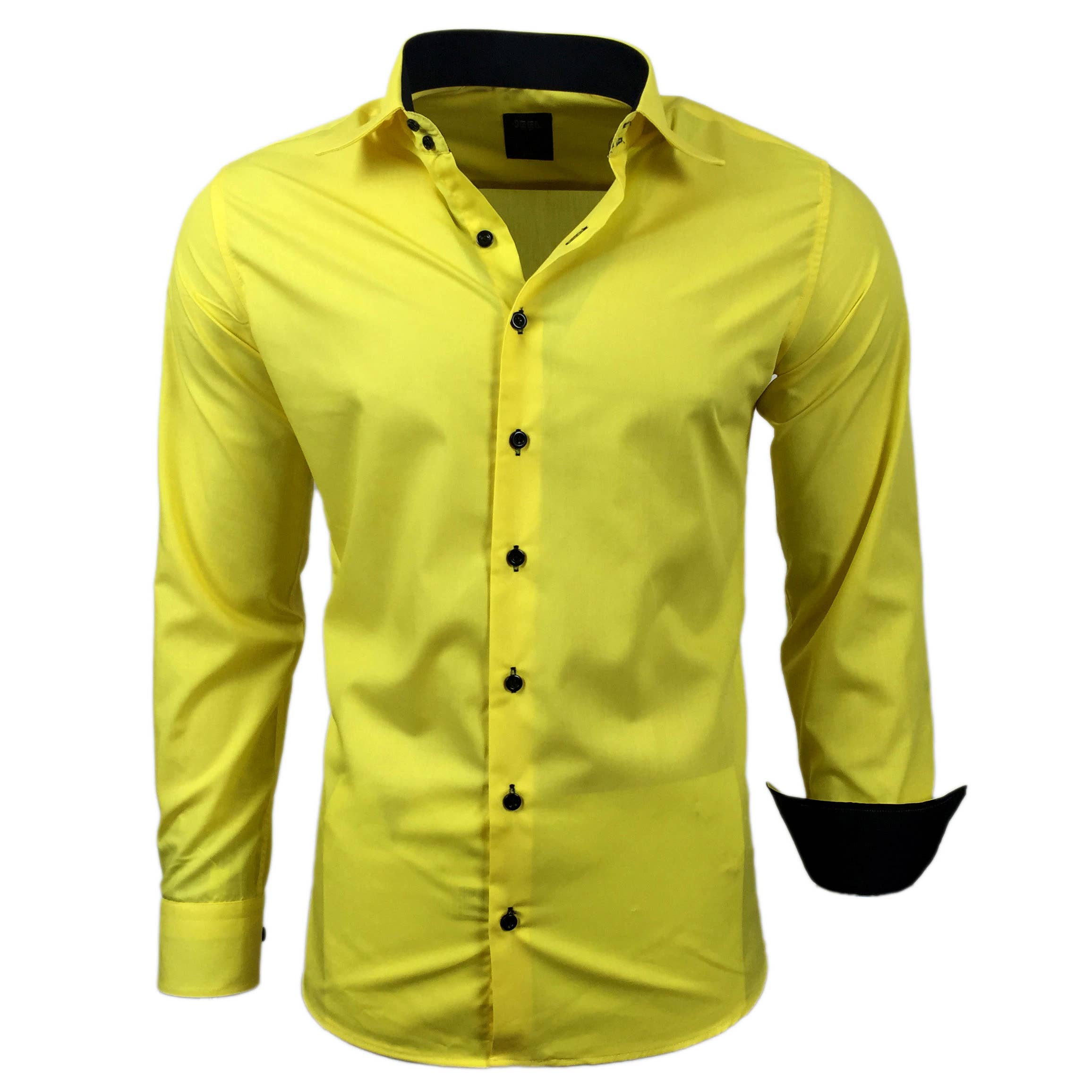 SUBLIMINAL MODE - Wholesale Button Down Shirt - Men's - Plain Two-Tone Basic Shirt9