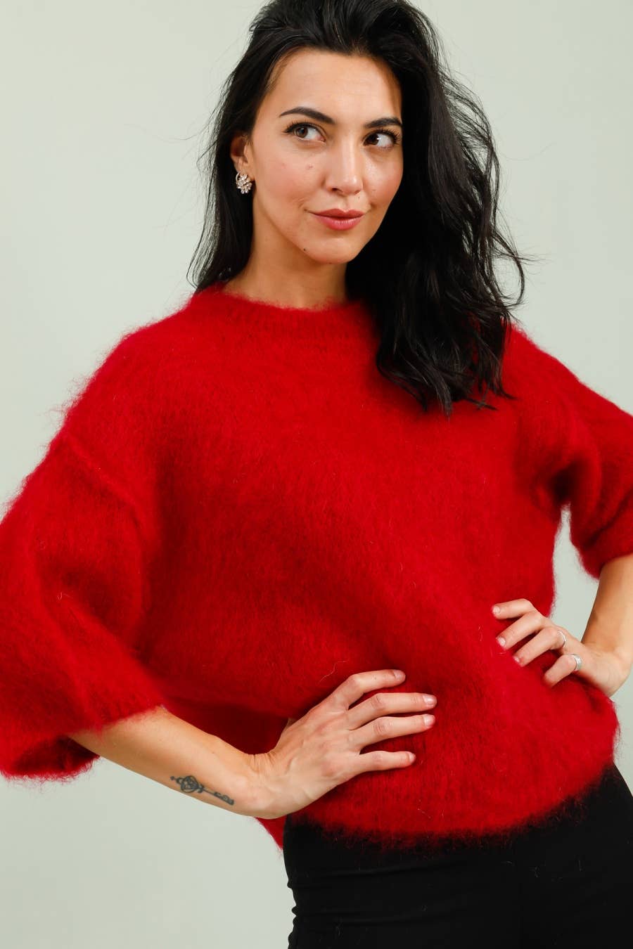 NAÏS PARIS - Vendita all'ingrosso Maglione tricot - Donna - Maglione a maniche corte e collo rotondo in 80% kid mohair28