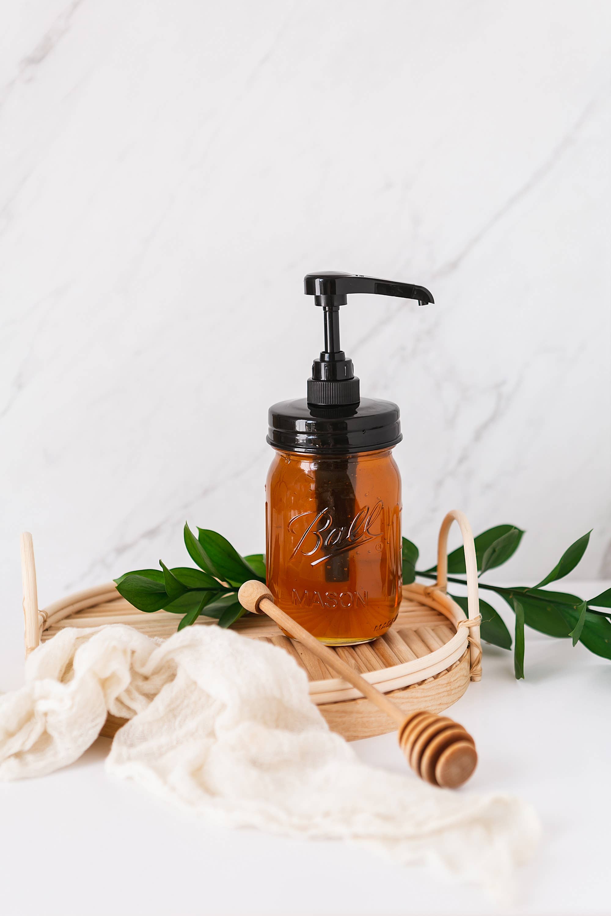 Jarmazing Products - Wholesale Food Storage Container - Ball Jar Syrup Dispenser - 2 Pack - 16 oz - Food Grade Pump3