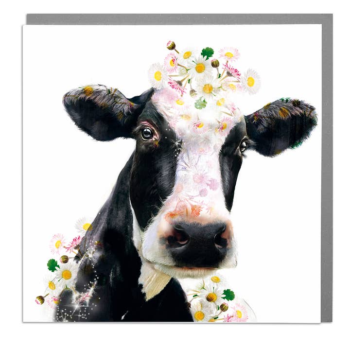 Holstein Cow Card for wholesale by Lola Design Ltd