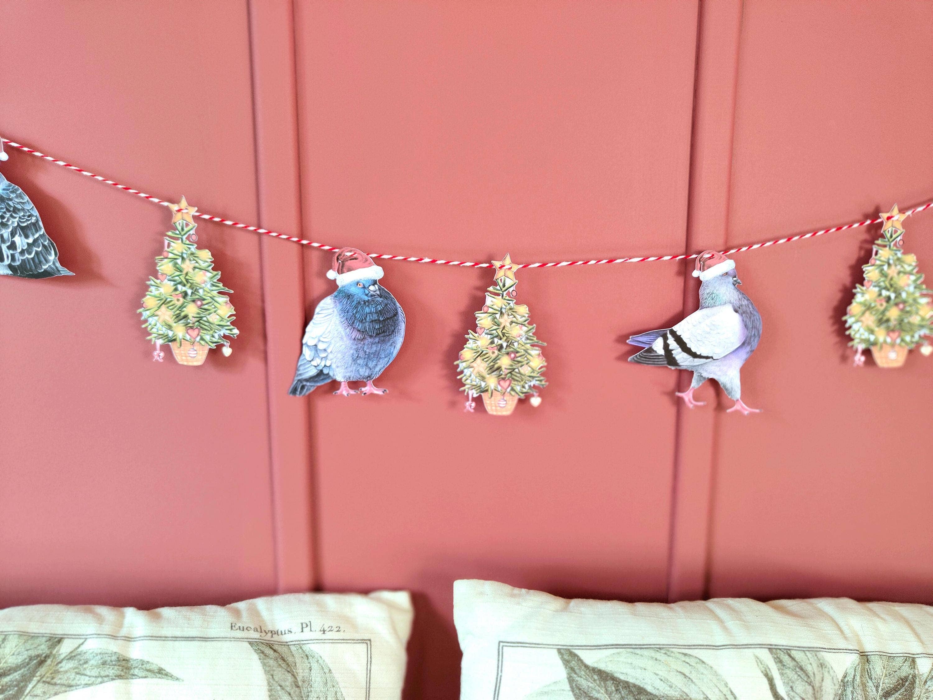 Beth Goodwin Designs - Wholesale Bunting/Garland - Pigeon Christmas Bunting Paper Decorations on Twine2