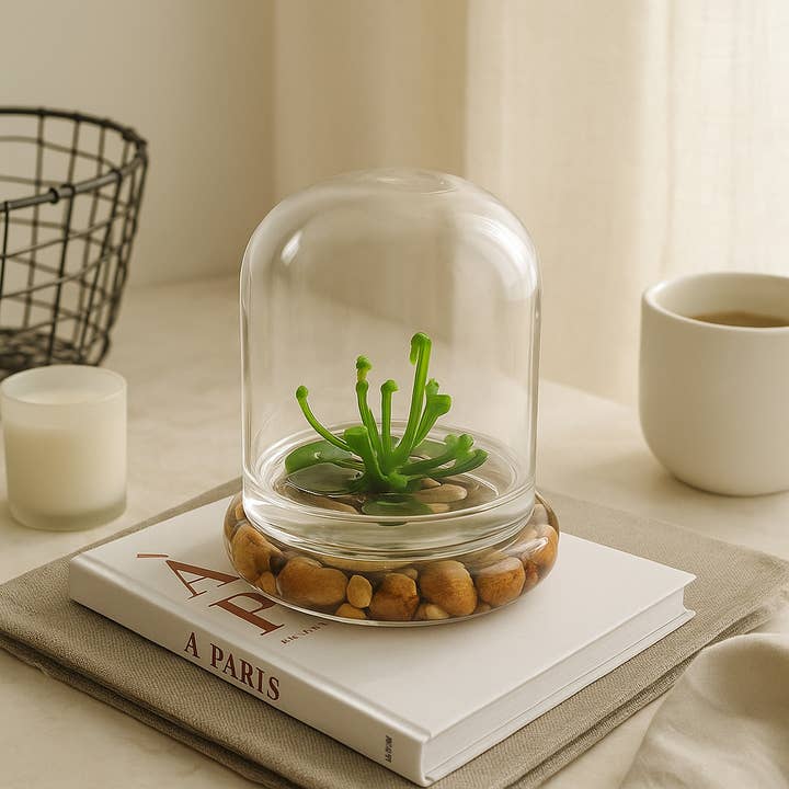 bloomify - Wholesale Terrarium - Bloomify Glass Large Dome – 3.5 x 3.5 x 4.3 Inches – Premium Anti-Fog Glass Cloche Bell Jar with Base - Perfect for Home Decor, Tabletop Displays, Terrariums, and Creative Projects (No Plants)3