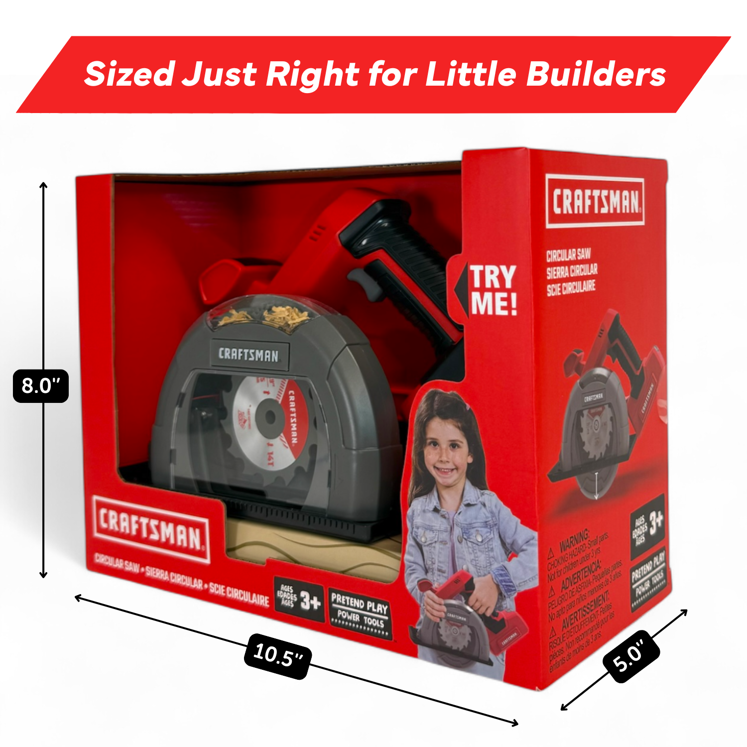 Toysmith - Wholesale Toy Set - Kids - Red Toolbox- Craftsman Display- toy drill + toy circular saw3
