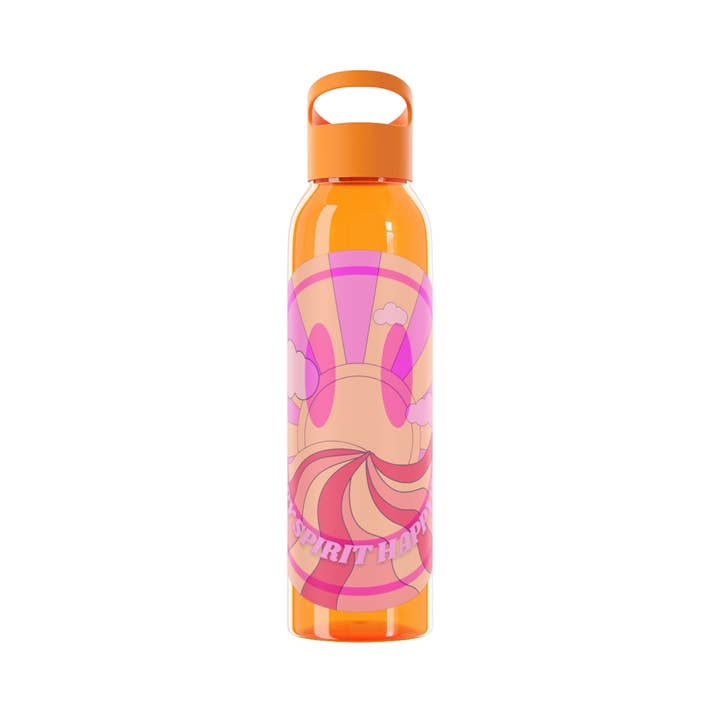 Happy Life Stuff - Wholesale Water Bottle - Aesthetic Happy Spirit Happy Life Water Bottle, Aesthetic Pink Bottle, Smile Face, Trendy Tumblr Bottle, Happy Mind Tumbler, BPA Fre12