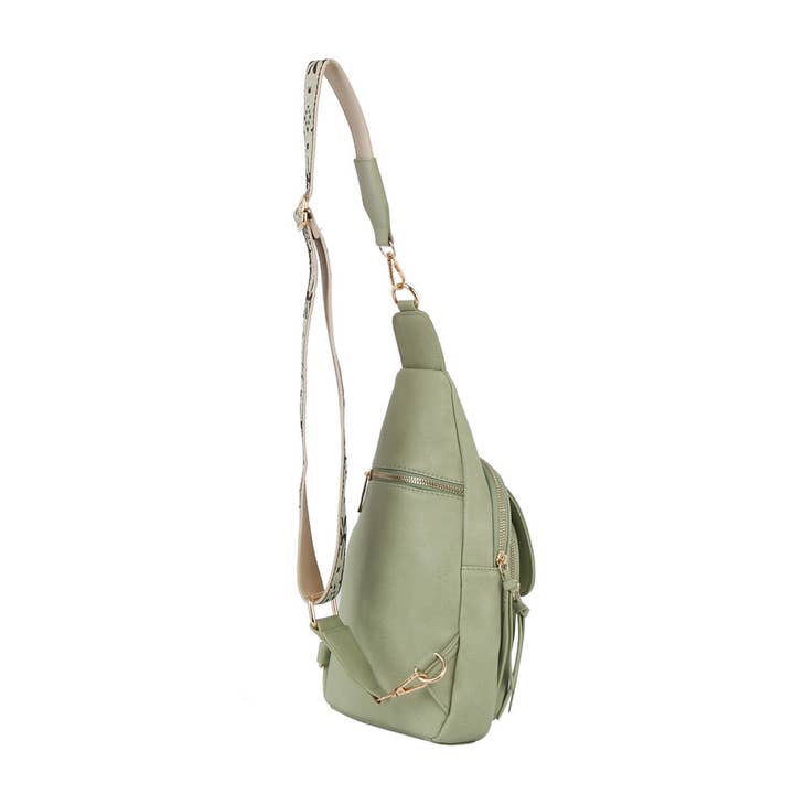 Handbag Factory Corp - Wholesale Crossbody Bag - Women's - Flap front double zip sling backpack