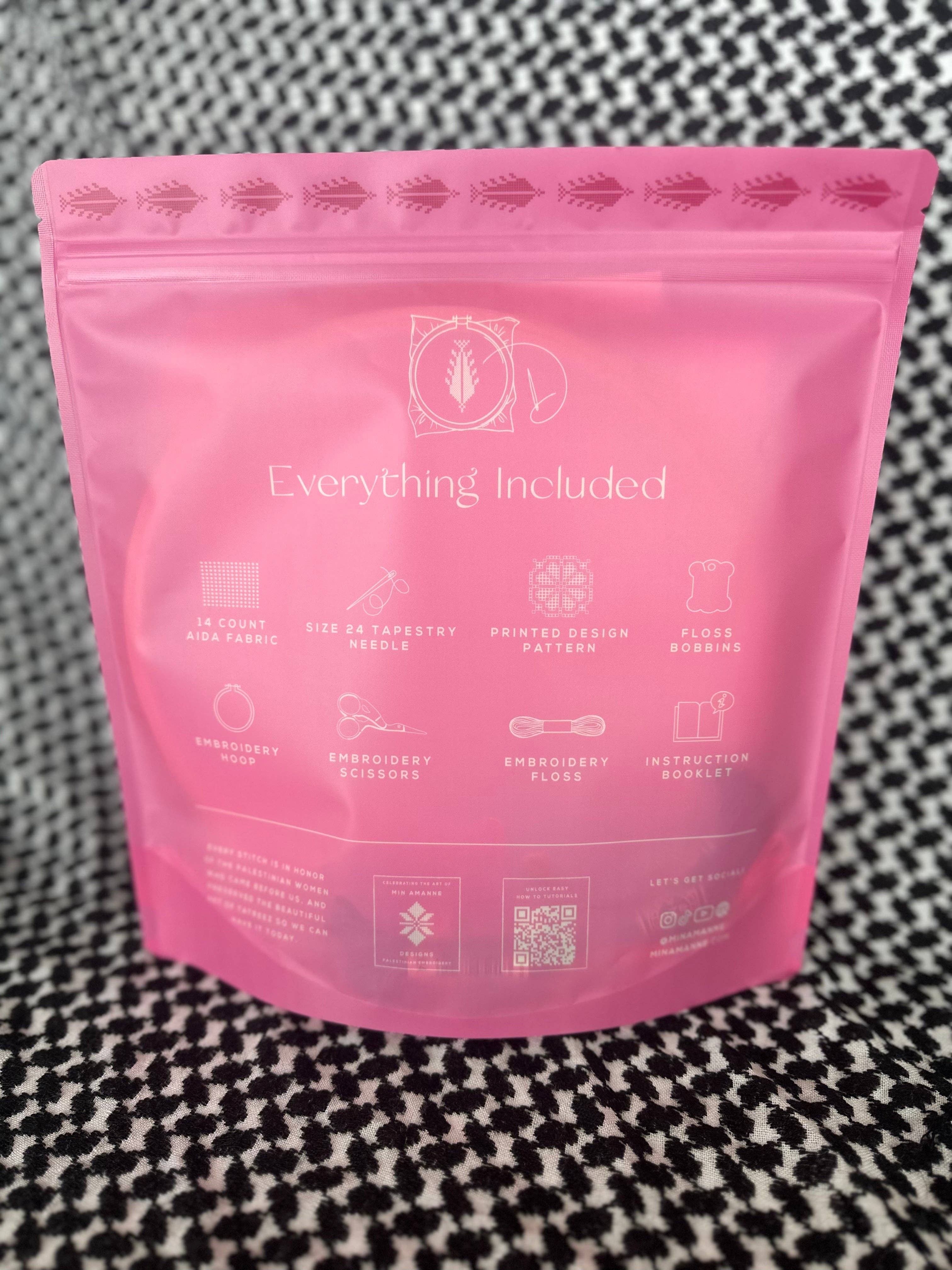 Min Amanne Tatreez Designs - Wholesale Embroidery/Cross Stitch Supplies - Ramallah Qabbeh Tatreez Kit2