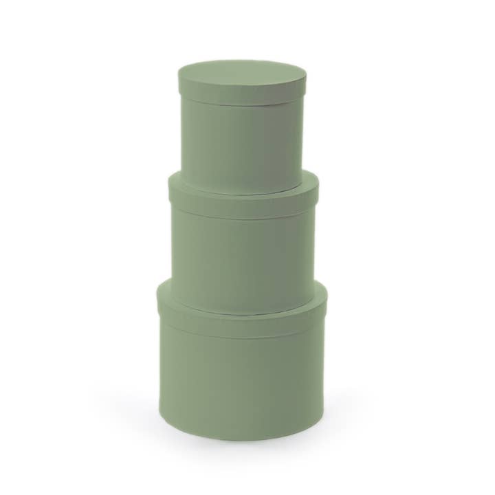 B&P Italia - Wholesale Decorative box - Set of 3 round boxes made of high-quality rigid cardboard.