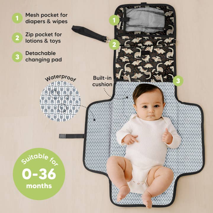 Dino Ridge Ezee Portable Diaper Changing Pad, Foldable Changing Mat for wholesale on Faire