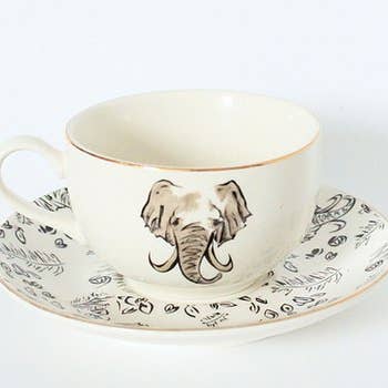 Kenya Tea Cup Elephant Safari Print - Set of 2 for wholesale by milly sands interiors ltd.