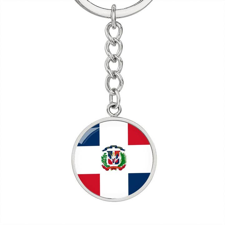 Unique Gifts Store - Wholesale Keychain - Unisex - Dominican Flag - Luxury Keychain