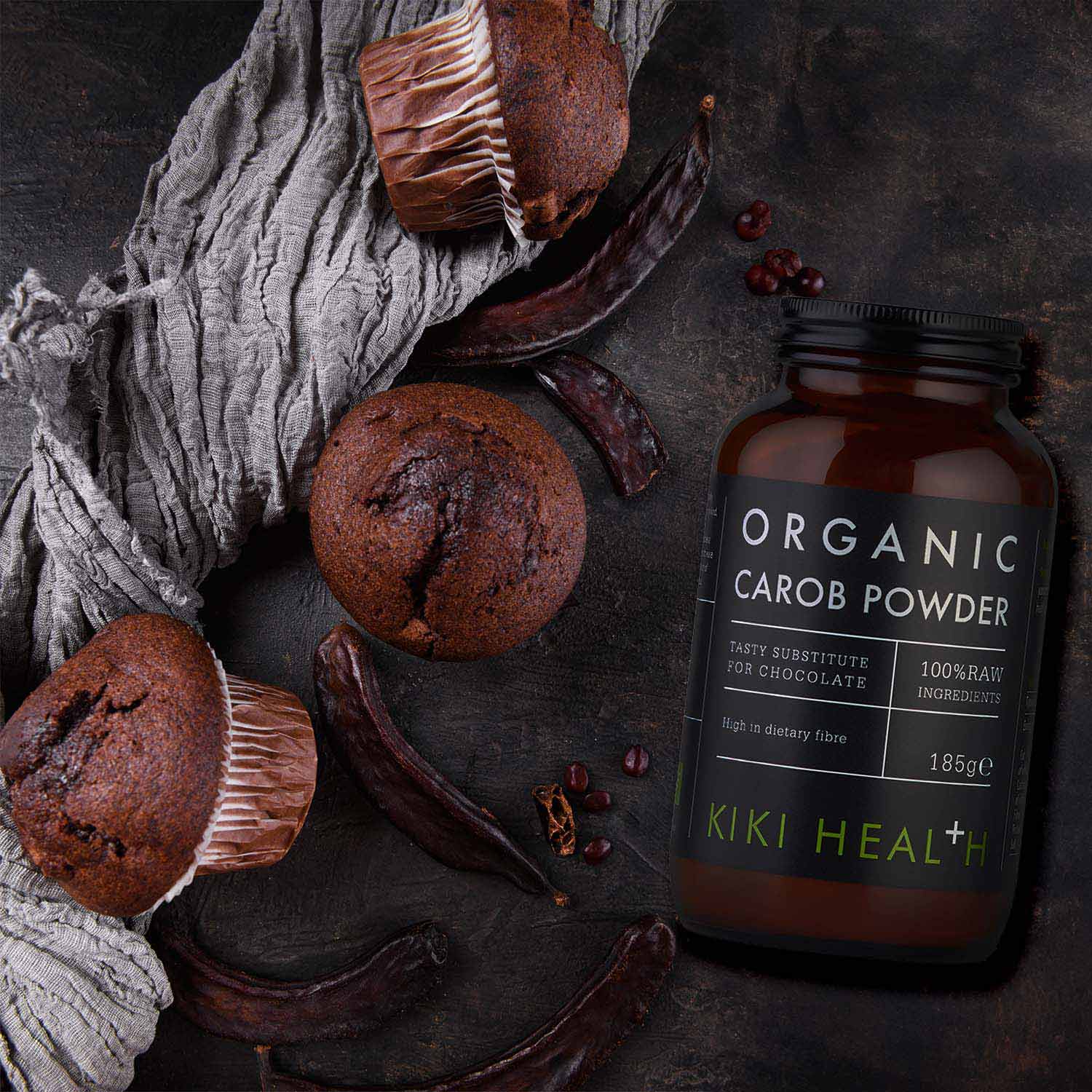 KIKI Heath – wholesale Protein/superfood powder – Organic RAW Carob Powder 185g3