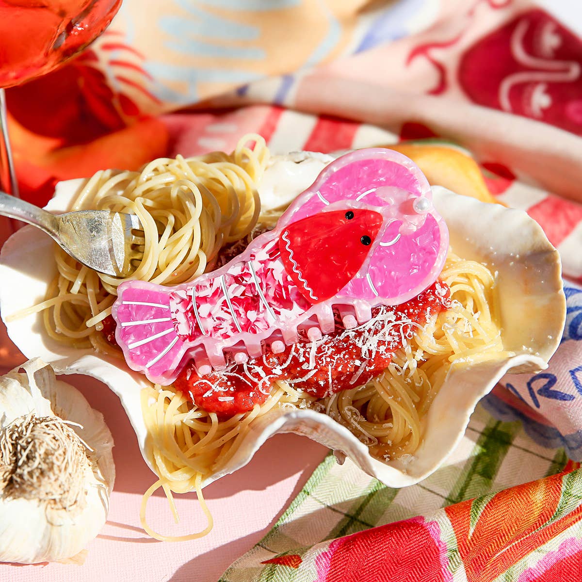 Kingston Jewellery - Venta al por mayor Horquilla para el pelo - Mujer - Pinza para el cabello en forma de langosta rosa1