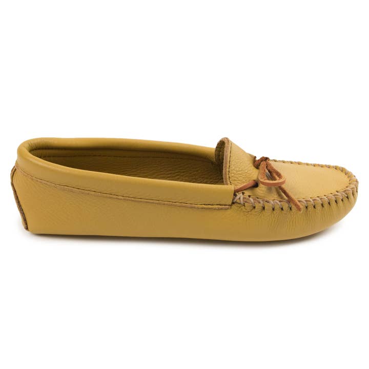 Natural Women's Luxury Deerskin Leather Softsole Moccasin Shoe for wholesale on Faire