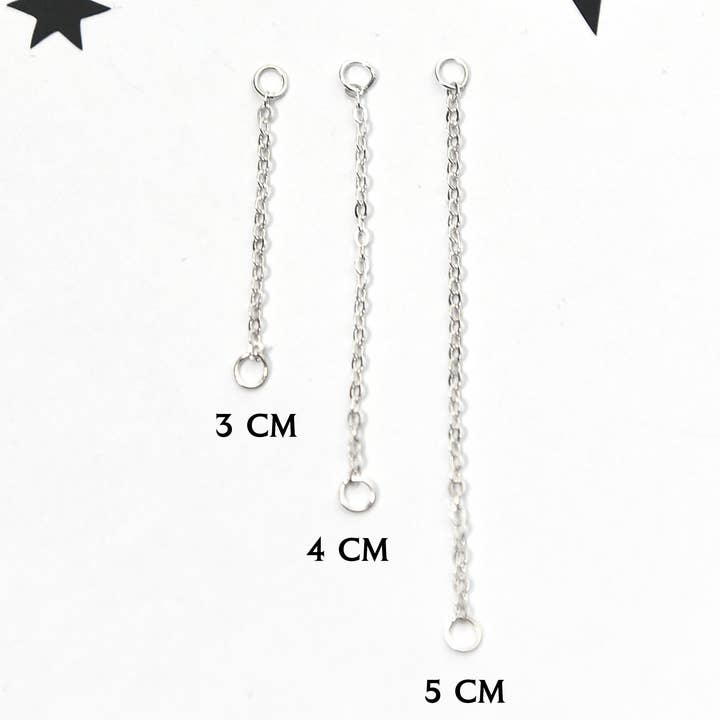 Earring chain silver for wholesale by Pour la Rebelle