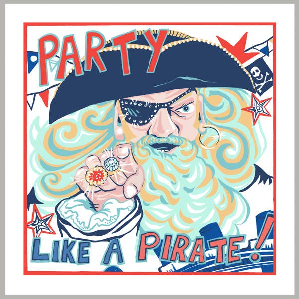 Tarjeta de felicitación Party Like a Pirate para venta al por mayor de Port and Lemon