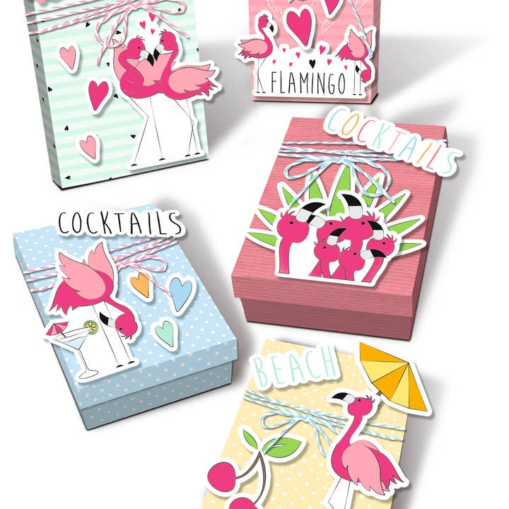 URSUS® / Buntpapierfabrik Ludwig Bähr GmbH & Co. KG - Wholesale Gift Box - "Flamingo" gift box set1