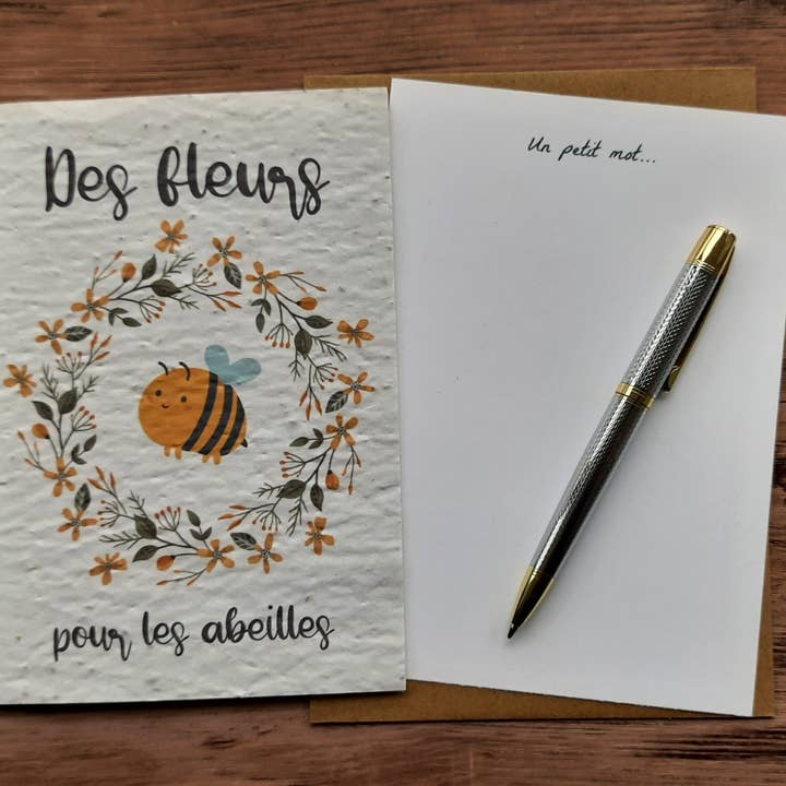 Des Mots Qui Fleurissent - Venta al por mayor Tarjetas de felicitación - Tarjeta para plantar - flores para las abejas1
