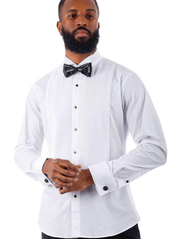 BARABAS – wholesale Buttoned-down shirt – Men's – Men's Tuxedo Wing Collar Long Sleeve Shirt 4txs02