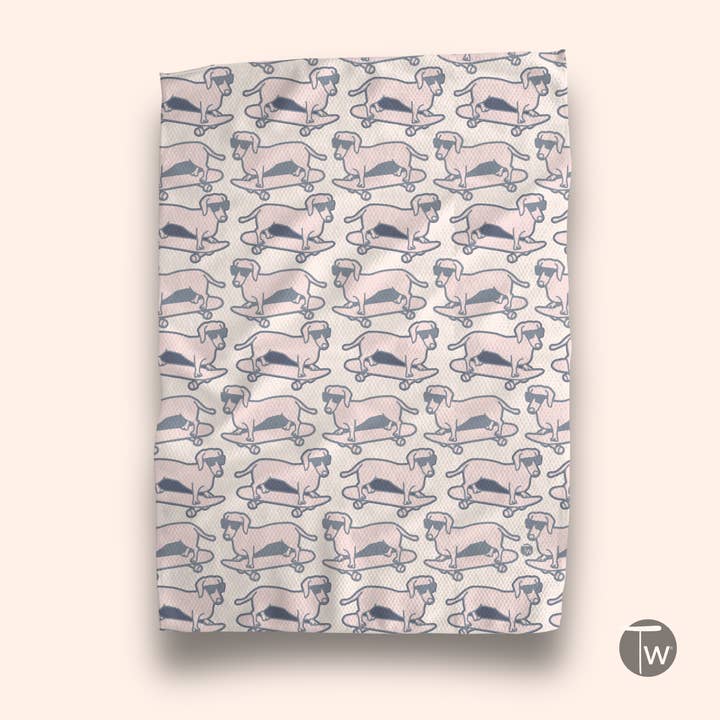 Twisted Wares - Wholesale Tea Towel - Wiener Skate Tea Towel