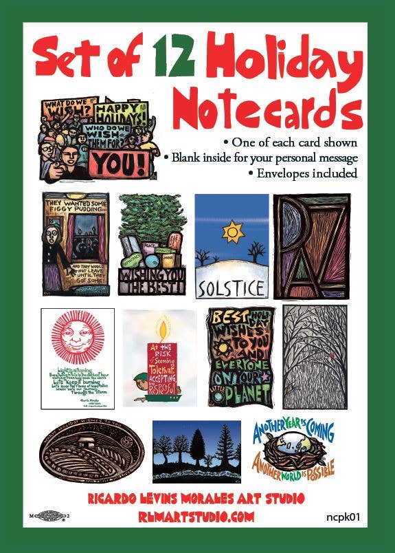 Ricardo Levins Morales Art Studio - Wholesale Season's Greetings Card - Holiday Card Pack - Set of 121