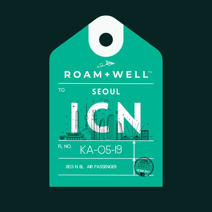 Etichetta Bagaglio Adesiva: Seul per la vendita all'ingrosso da parte di Roamwell