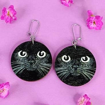 Ansigt i mørke øreringe for engroshandel hos Talisa design