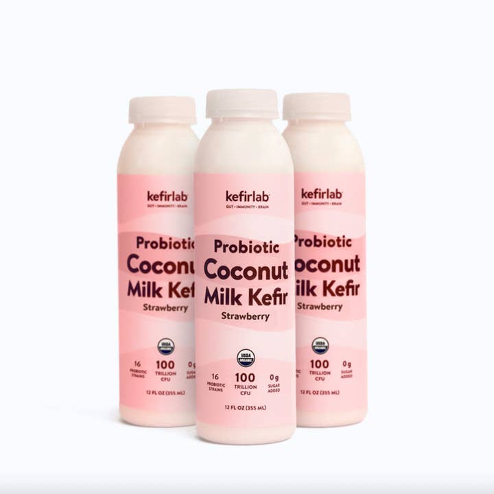 Kefir Lab - Wholesale Non-Dairy Milk - Strawberry Coconut Milk Kefir (9pk)1
