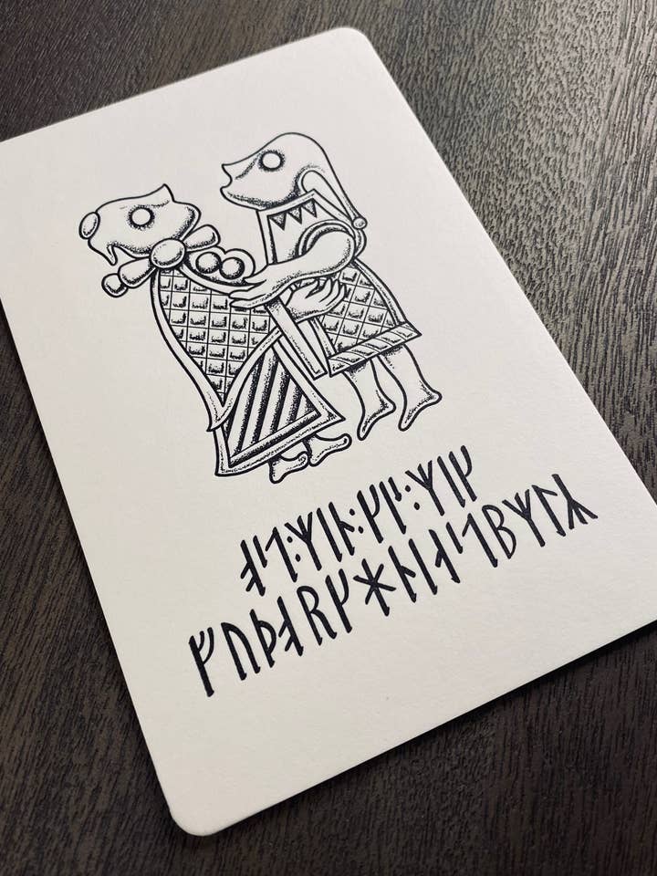 Cartolina con rune e amore per la vendita all'ingrosso da parte di Hyldyr