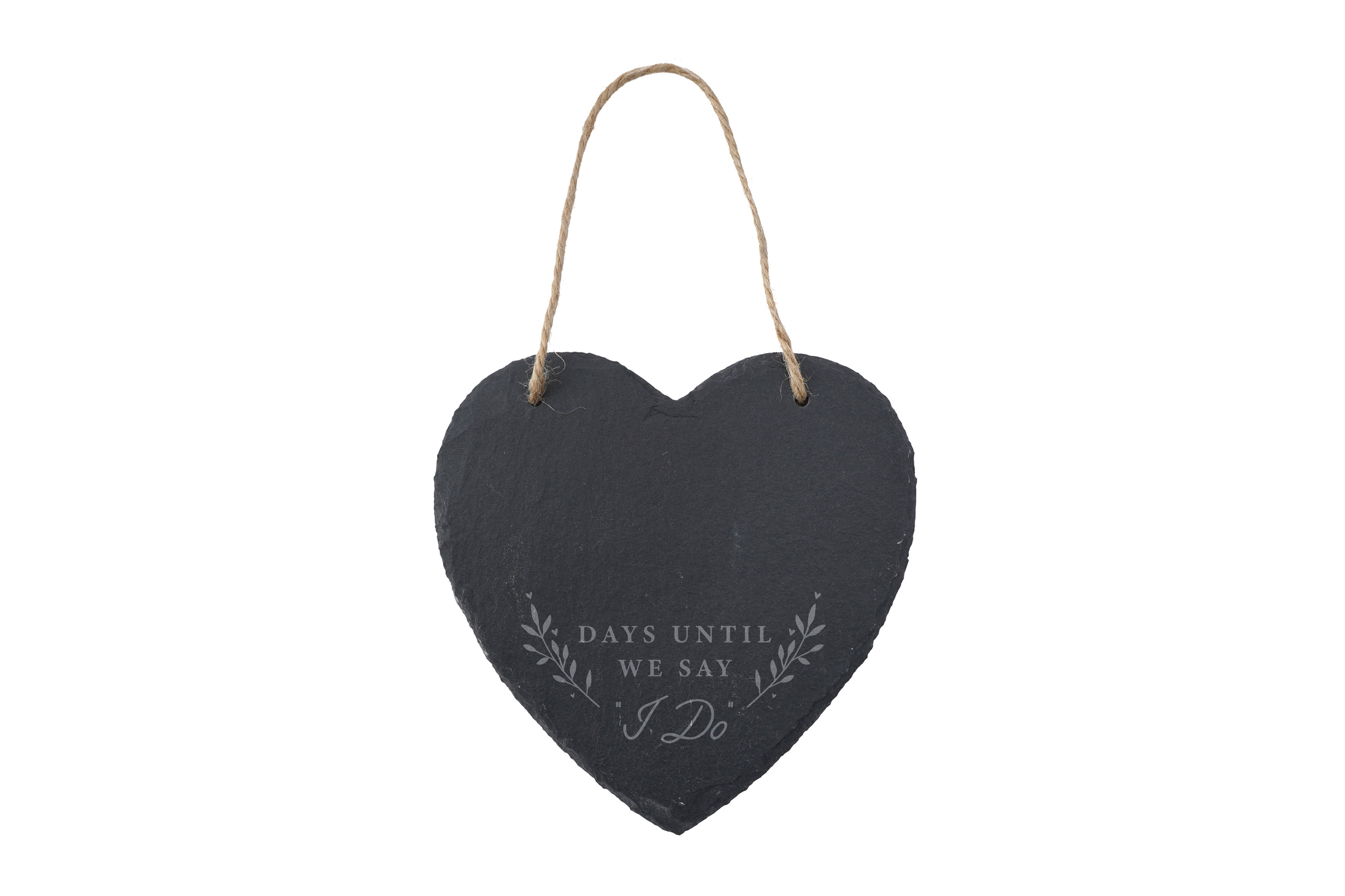 CGB Giftware – wholesale Sign – Wedding Countdown Large Slate Heart Hanger1
