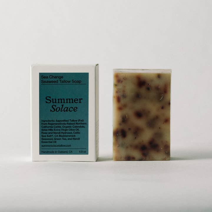 SUMMER SOLACE- Regenerative Tallow Beauty - Wholesale Bar Soap - Sea Change Seaweed Bar Soap - Regenerative Tallow®- 4.9 oz