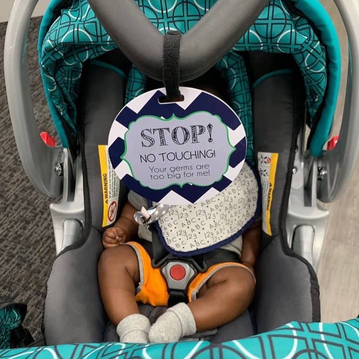 Three Little Tots - Wholesale Car Seat Cover - Kids & Baby - Seahawk No Touching Baby Car Seat and Stroller Tag9