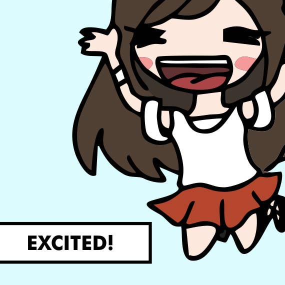 Autocollants Sarah excitée pour la vente par Stickies by C&S