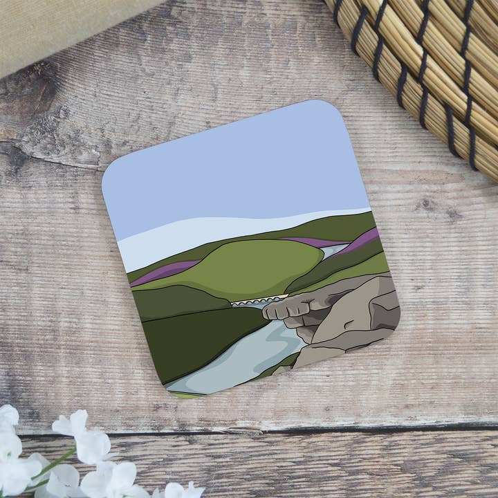 Bamford Edge, Peak District Coaster for wholesale by Lisa Swift Illustrations
