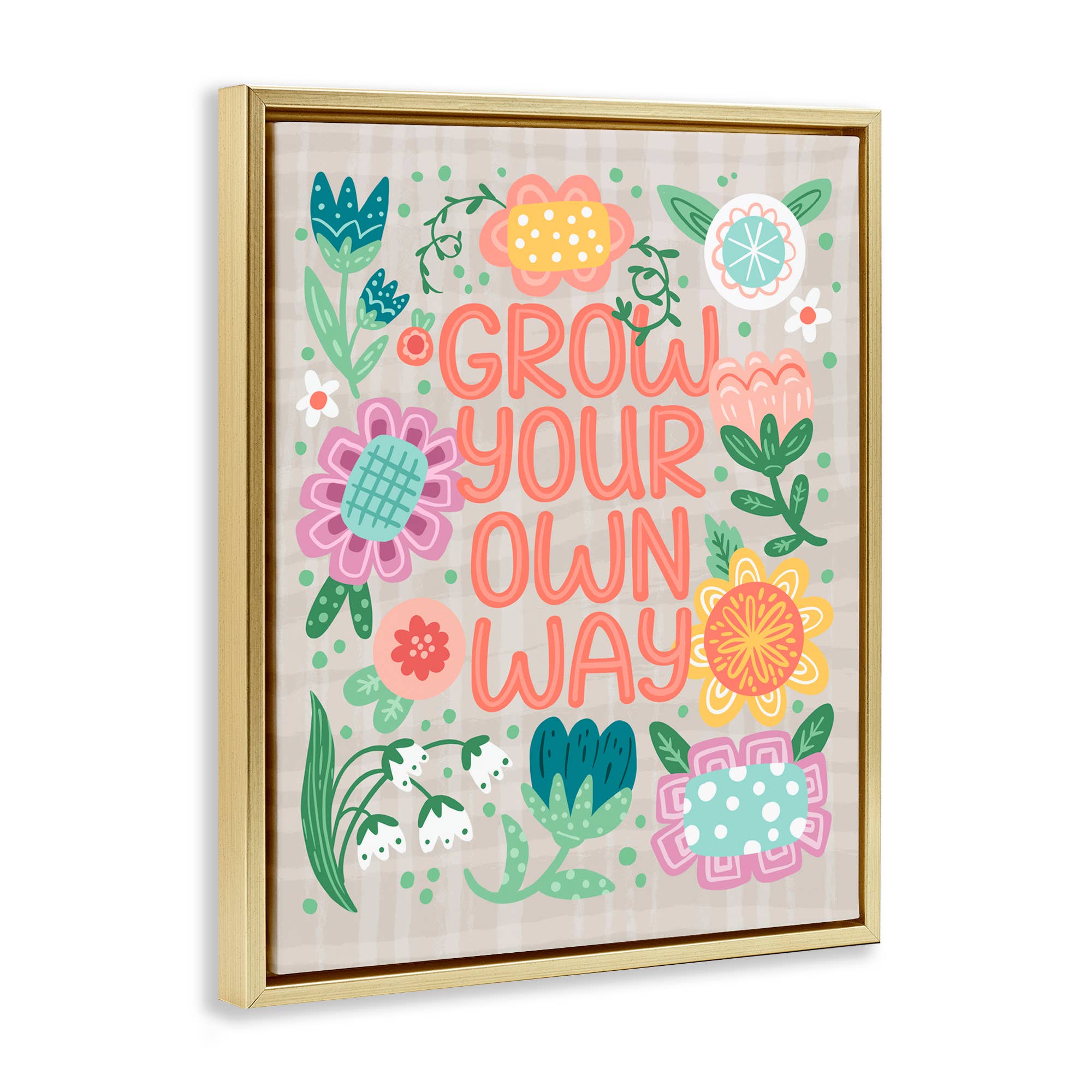 Stupell Industries - Wholesale Wall Sign - Grow Own Way Spring Plaid - Framed Wall Art17