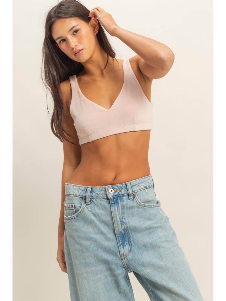 V-Neck Crop Bralette Top for wholesale by HYFVE