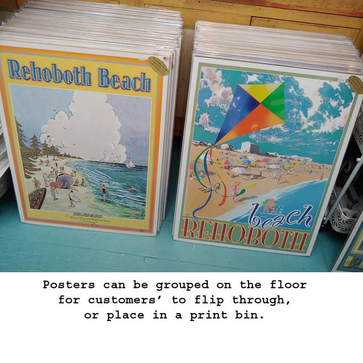 Beach Town Posters - Wholesale Poster - Bethany Beach Chair Delaware Art Poster