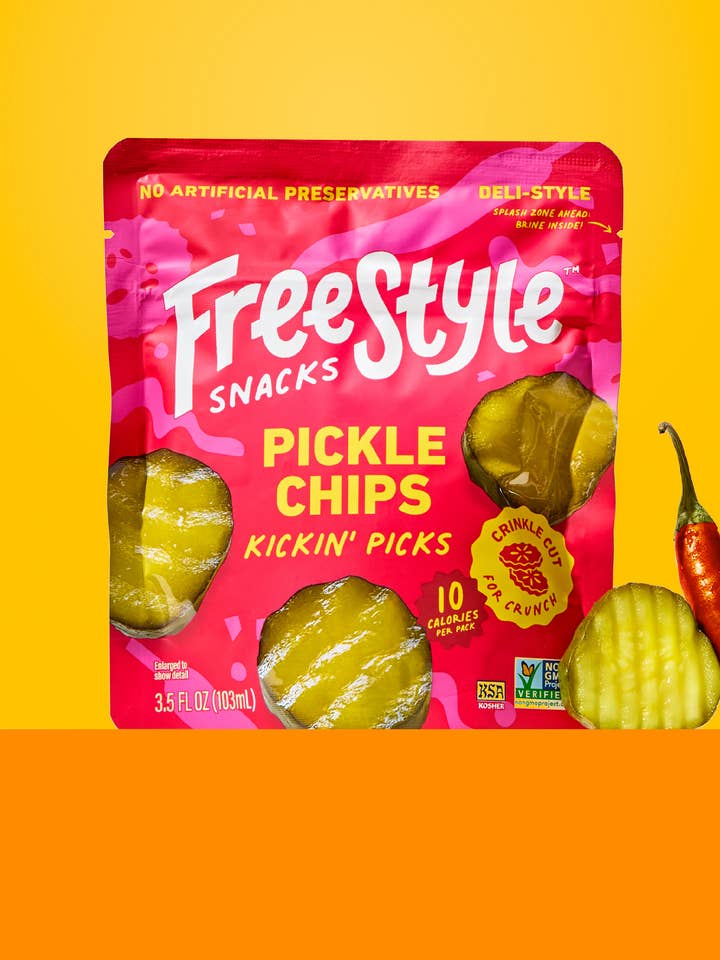 Spicy Dill Pickle Chips 3.5oz - Freestyle Snacks for wholesale by Freestyle Snacks